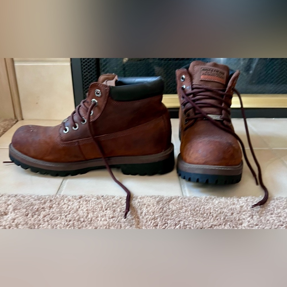 Memory Foam Sole Brown Leather Men's Boots